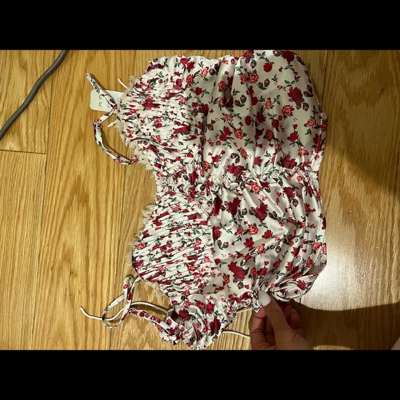 Forlove&lemons crop top bustier floral size xsmall in perfect condition - Picture 2 of 4